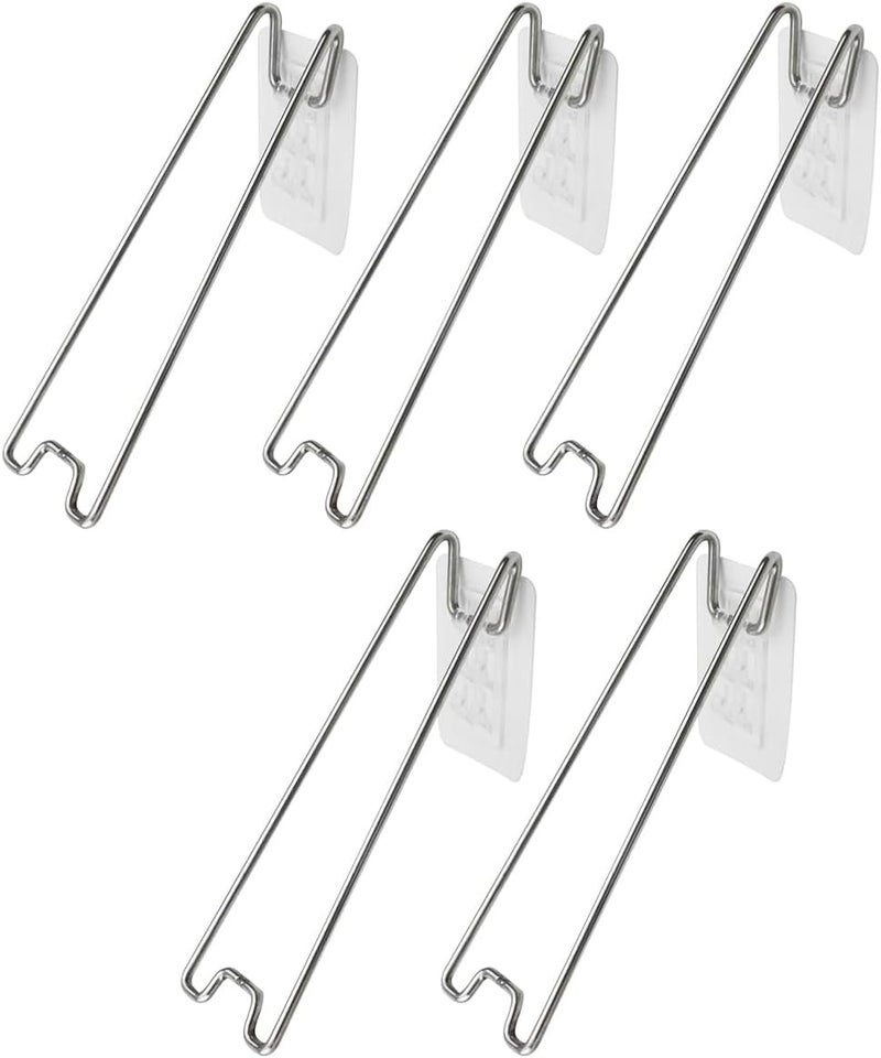luvilly5 PCS 5.12"×2.2" Adjustable Metal Picture Frame Stands, Self Adhesive Photo Frame Stands Stainless Steel Easel Back Supports, for Photos Paintings Display - Image 1